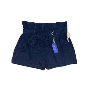 Sapphire Ink HighRise Belted Dark Wash Denim Shorts Blue Size Small NWT